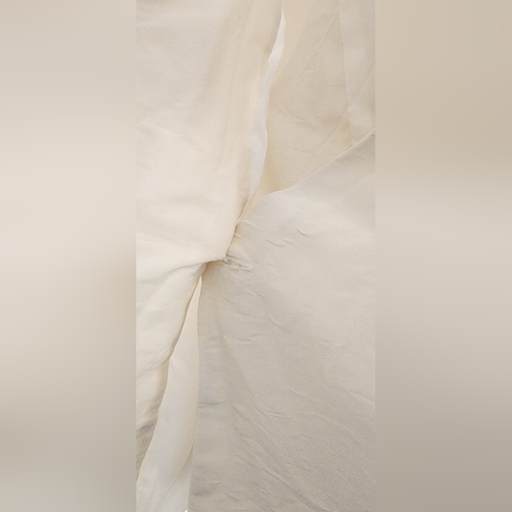 Vintage Rickie Freeman Teri Jon E Cream 100 % Silk Peplum Ruffle Jacket Size 6 - Picture 3 of 10